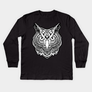 Owl Ornate Kids Long Sleeve T-Shirt